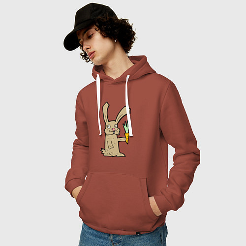 Мужская толстовка-худи Rabbit & Carrot / Кирпичный – фото 3