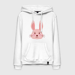 Толстовка-худи хлопковая мужская Pink - Rabbit, цвет: белый