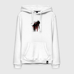 Толстовка-худи хлопковая мужская Чернильные лисы, цвет: белый