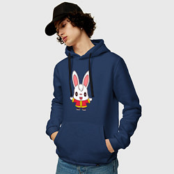 Толстовка-худи хлопковая мужская Hello Rabbit, цвет: тёмно-синий — фото 2