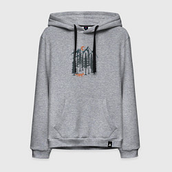 Толстовка-худи хлопковая мужская Лисичка в Лесу, цвет: меланж