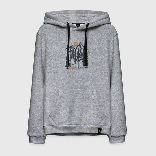 Мужская толстовка-худи Лисичка в Лесу / Меланж – фото 1