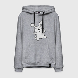 Толстовка-худи хлопковая мужская Happy Bunny, цвет: меланж