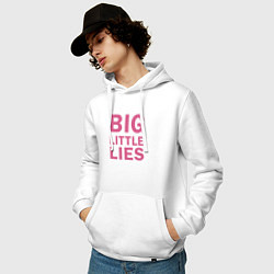 Толстовка-худи хлопковая мужская Big Little Lies logo, цвет: белый — фото 2