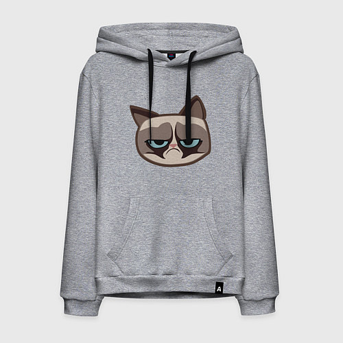 Мужская толстовка-худи Мем недовольный кот / Меланж – фото 1