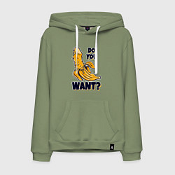 Толстовка-худи хлопковая мужская Sexy банан, цвет: авокадо