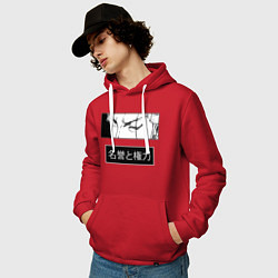 Толстовка-худи хлопковая мужская Взгляд Зоро - Вон пис, цвет: красный — фото 2