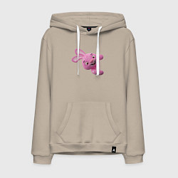 Толстовка-худи хлопковая мужская Год синего кролика, милашка, цвет: миндальный