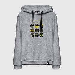 Толстовка-худи хлопковая мужская Twenty One Pilots коллаж, цвет: меланж