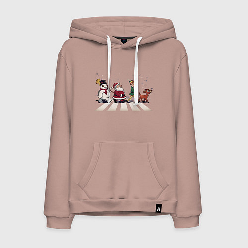 Мужская толстовка-худи Beatles Christmas / Пыльно-розовый – фото 1