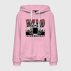 Толстовка-худи хлопковая мужская Hot rod, цвет: светло-розовый