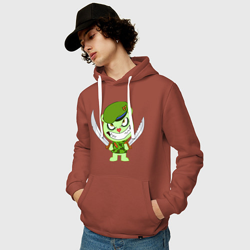 Мужская толстовка-худи Angry Flippy / Кирпичный – фото 3