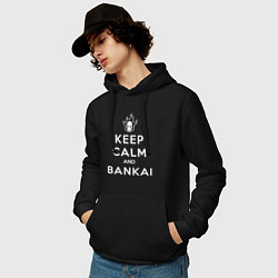 Толстовка-худи хлопковая мужская Keep calm and bankai - Bleach, цвет: черный — фото 2