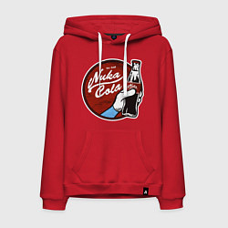 Толстовка-худи хлопковая мужская Nuka cola sticker, цвет: красный
