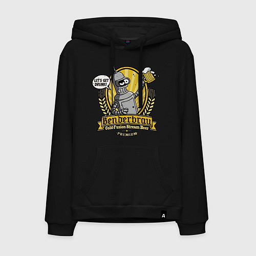Мужская толстовка-худи Benderbrau premium beer / Черный – фото 1