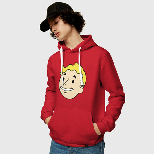 Мужская толстовка-худи Vault boy head / Красный – фото 3