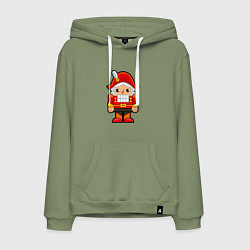 Толстовка-худи хлопковая мужская Мультяшный щелкунчик, цвет: авокадо