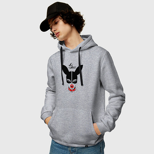 Мужская толстовка-худи Зайка bdsm 2023 / Меланж – фото 3