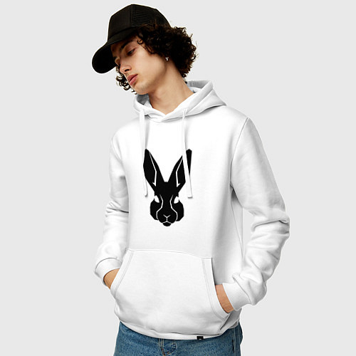 Мужская толстовка-худи Rabbit head / Белый – фото 3