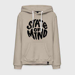 Толстовка-худи хлопковая мужская DNB состояние души, цвет: миндальный