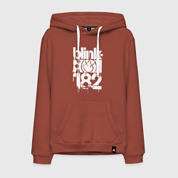 Толстовка-худи хлопковая мужская Stencil white logo, цвет: кирпичный