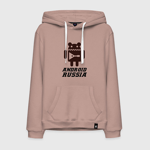 Мужская толстовка-худи Андроид россия / Пыльно-розовый – фото 1