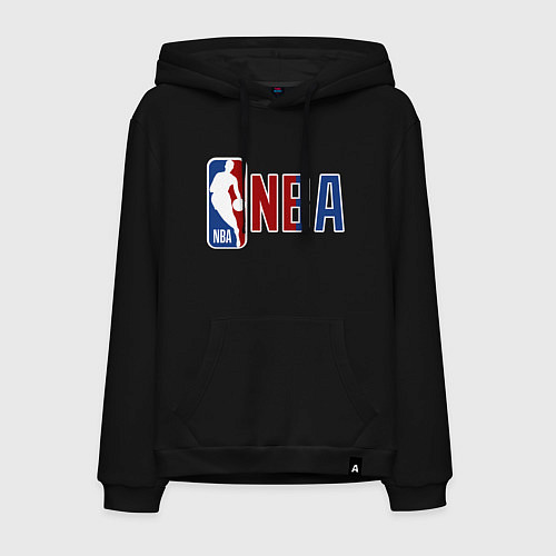 Мужская толстовка-худи NBA - big logo / Черный – фото 1