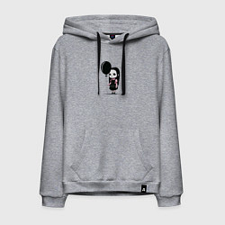 Толстовка-худи хлопковая мужская Мрачная девочка, цвет: меланж