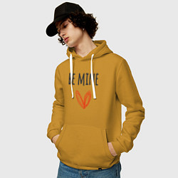 Толстовка-худи хлопковая мужская Be mine - doodle heart, цвет: горчичный — фото 2