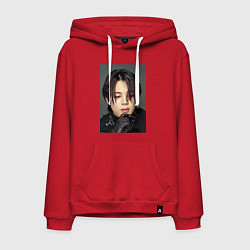 Толстовка-худи хлопковая мужская Handsome Jimin, цвет: красный