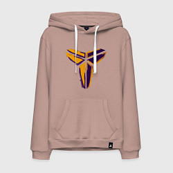 Толстовка-худи хлопковая мужская Kobe logo, цвет: пыльно-розовый
