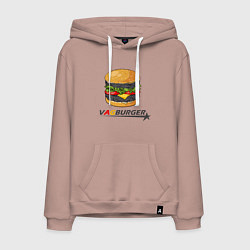 Толстовка-худи хлопковая мужская VAGburger tyres, цвет: пыльно-розовый