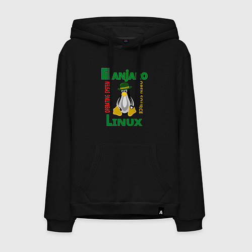 Мужская толстовка-худи Линукс пингвин в шляпе / Черный – фото 1