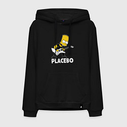 Толстовка-худи хлопковая мужская Placebo Барт Симпсон рокер, цвет: черный