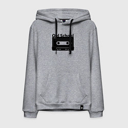 Толстовка-худи хлопковая мужская Old school music, цвет: меланж