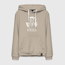 Толстовка-худи хлопковая мужская STALKER противогаз, цвет: миндальный