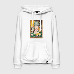 Толстовка-худи хлопковая мужская The Buddha Tarot Card, цвет: белый