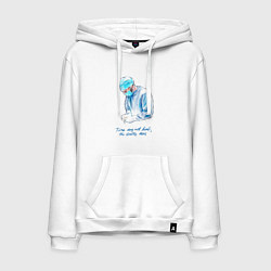 Толстовка-худи хлопковая мужская Лечит не время - лечит доктор, цвет: белый