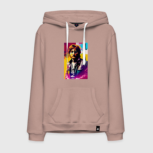 Мужская толстовка-худи John Lennon - world legend / Пыльно-розовый – фото 1