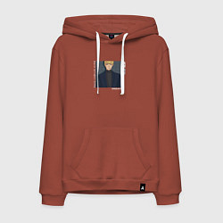 Толстовка-худи хлопковая мужская Онидзука, цвет: кирпичный
