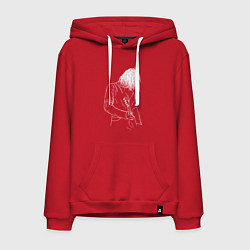 Толстовка-худи хлопковая мужская Kurt Cobain grunge, цвет: красный