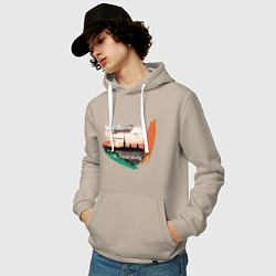 Толстовка-худи хлопковая мужская Питер Петропаловка, цвет: миндальный — фото 2