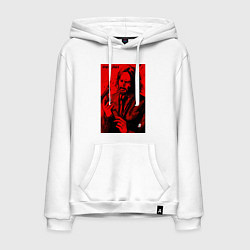 Толстовка-худи хлопковая мужская John Wick Baba Yaga art, цвет: белый