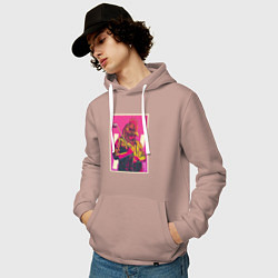 Толстовка-худи хлопковая мужская Dangerous Jacket, цвет: пыльно-розовый — фото 2