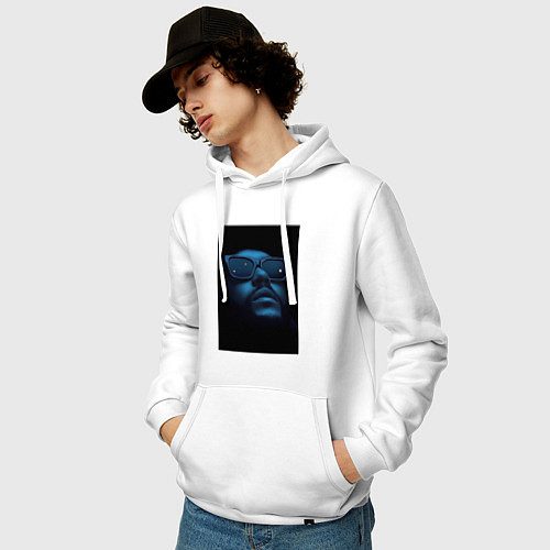 Мужская толстовка-худи Взгляд в пустоту / Белый – фото 3