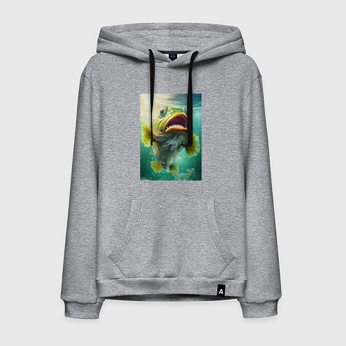 Мужская толстовка-худи Большой карп / Меланж – фото 1