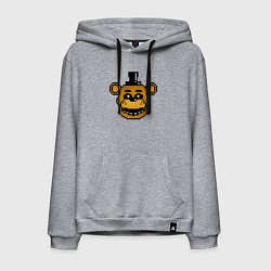 Толстовка-худи хлопковая мужская Золотой пиксельный Фредди, цвет: меланж