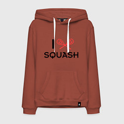Толстовка-худи хлопковая мужская I Love Squash, цвет: кирпичный