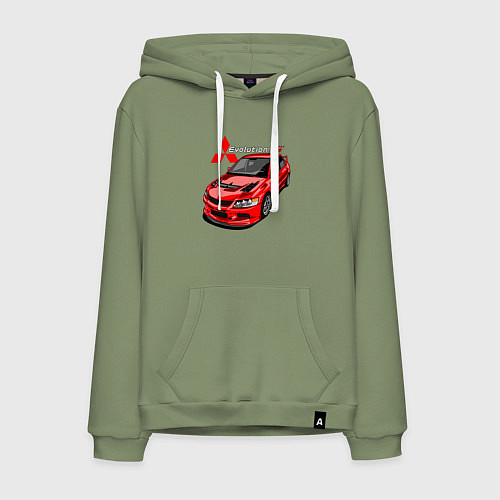 Мужская толстовка-худи Lancer Evolution 8 / Авокадо – фото 1