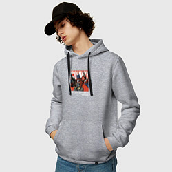 Толстовка-худи хлопковая мужская Трансформеры: Оптимус Прайм, цвет: меланж — фото 2